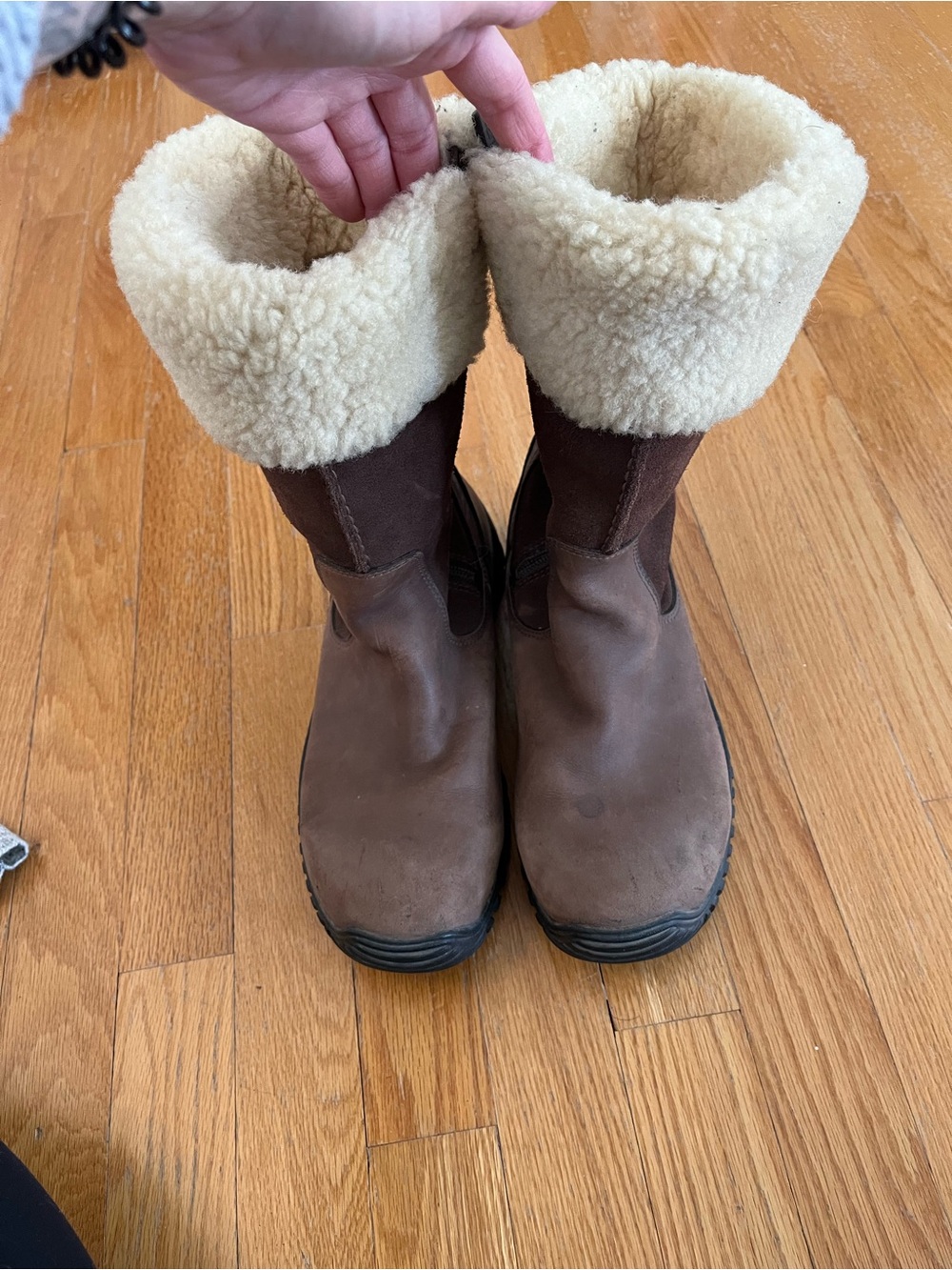 UGG Brown Shearling-Lined Winter Boots